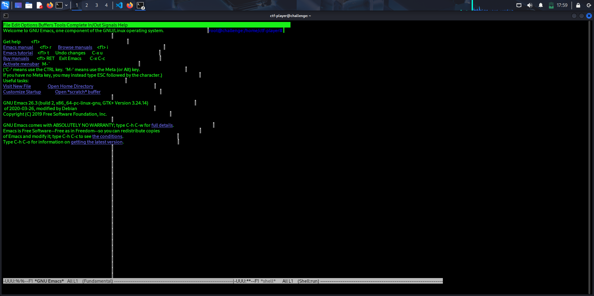 Emacs shell running as root